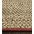 thumbnail image 5 of SAFAVIEH Natural Fiber Arbor Bordered Area Rug, Natural/Burgundy Red, 6' x 6' Square - Coastal Design, Natural & Burgundy Red, Seagrass, Ideal for Entryway, Kitchen, Living Room, Office, 5 of 12