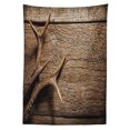 thumbnail image 3 of Ambesonne Antlers Tablecloth Rectangular Table Cover, Wooden Deer Rustic Antler, 60"x84", Umber, 3 of 4