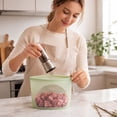thumbnail image 4 of Reusable Silicone Food Storage Bag Clear Window Design Airtight Seal Refrigerator Freezer Food Pouch, 4 of 5