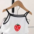 thumbnail image 4 of KPOPLK Toddler Girl Clothes 2Pcs Baby Girl Summer Outfits Ruffle Sleeveless Shirts Floral Tops + Shorts Clothing Set 1-5T(5-6 Years,White), 4 of 4
