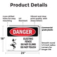 thumbnail image 2 of (2 Pack) Electric Fence Do Not Climb OSHA Danger Sign 24 Inch X 18 Inch Plastic Sign, Weather Resistant, UV Protected for Workplace, Business, and Construction Site, Made in the USA, 2 of 8