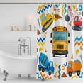 thumbnail image 6 of Small Stall Shower Curtain 36x72 Inch Narrow Half Size Cartoon Truck Bath Curtains Bathroom Decor, Cute Funny Engineering Vehicle Waterproof Fabric Shower Curtain Set with Hooks 36 Inch, 6 of 7