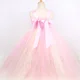 thumbnail image 4 of Vestido de princesa con tutú y encaje de diamantes de imitación para niña de flores, color rosa, para bodas, desfiles, vestidos de fiesta para niños, 4 of 5