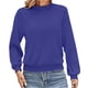 thumbnail image 3 of Ailaofu Womens Tops Trendy Dressy Casual Long Sleeve Crewneck Basic T Shirts Solid Loose Textured Blouses Outfits, 3 of 4