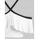 thumbnail image 3 of Volantes hombro abierto de la margarita punteada de celosía más el tamaño de baño tankini Rosegal Leggings de talla grande, 3 of 5