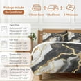 thumbnail image 6 of Abstract Marble Bedding Duvet Cover Set Queen Size 4 Pieces Gold Texture Simple Black White Modern Bedding Set with Zipper Closure, 1 Comforter Cover 90x92 Inches 1 Flat Sheet & 2 Pillow Cases, 6 of 7