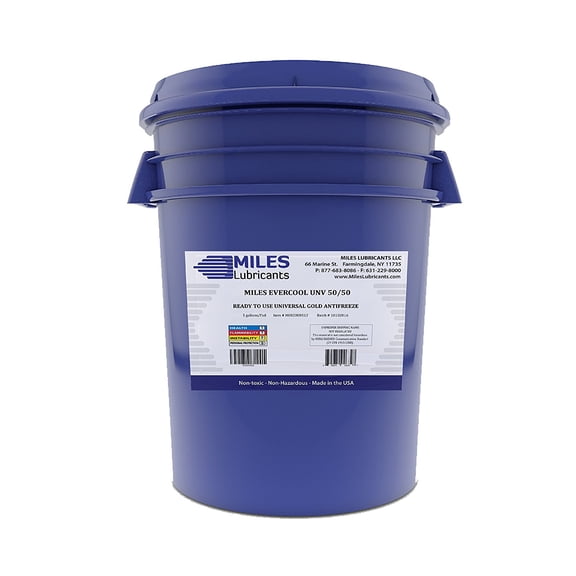 Miles Evercool Unv 50/50  Multi-Purpose Gold Antifreeze ,5 Gal. Pail