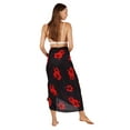thumbnail image 2 of Colorful Bohemian Style Hibiscus Printed Beach Wrap Sarong With Fringe, Red Hibiscus, Size: One Size, Uluwatu Style, 2 of 5