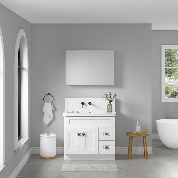 Bathroom Storage Cabinet 36'' W x 26'' H Surface Frameless Mirror Medicine Cabinet, Beveled Mirror Edges Bathroom Medicine Cabinet,Bathroom Wall Storage