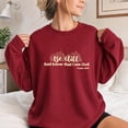 thumbnail image 3 of Jollimate Be Still And Know Sweatshirt, Floral Christian Women Graphic Pullover, Cool Retro Scripture Crewneck, 3 of 6