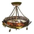 thumbnail image 3 of Meyda Tiffany 98965 Greenbriar Oak 3 Light 15-1/2" Wide Semi Flush Ceiling Fixture -, 3 of 6