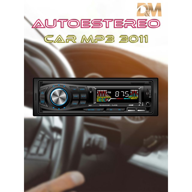 Autoestéreo para auto MP3-3011 con USB, bluetooth y lector de tarjeta SD
