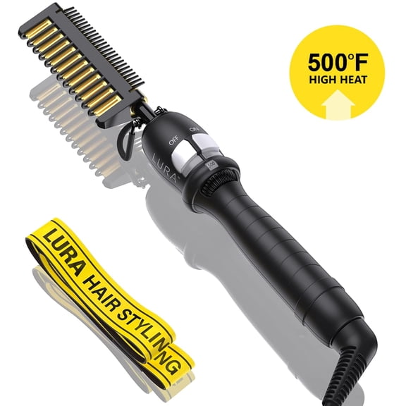 Electric Hot Comb for Lace Front Wigs 200-500°F,Electric Pressing Combs for Black Hair,Electric Straightening Comb for African American Hair
