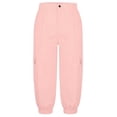 thumbnail image 7 of WIZUTIZ Women's Solid Color High Rise Cropped Jogger Pants with Decorative Buttons Elastic Waist Side Pockets Tapered Ankle Casual Trousers Soft Stretchy, 7 of 7