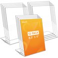 thumbnail image 2 of Lifewit 8.5x11 Sign Holder, 12 Pack Clear L-Shape Stand, Plastic photo picture frame, Paper Flyer Menu Display Stand for Reception, Office, Store, Restaurant, Hotel, 2 of 9
