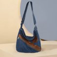 thumbnail image 1 of Bolso de compras de mezclilla para mujer Bolso de mensajero Bolso grande Bolso de hombro (Azul oscuro), 1 of 8