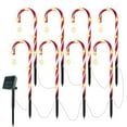 thumbnail image 5 of COCOBELA 19" Christmas Candy Cane Lights, 8 Packs Christmas Pathway Marker Candy 8 Modes Solar Lights Walkway Outdoor Markers with Stakes for Garden Patio Christmas Decorations, 5 of 11