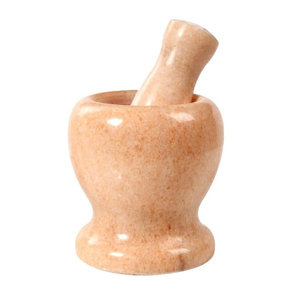Mortar and Pestle Set Polished Natural Polished Marble Pill Crusher, Spice Grinder, Herb Bowl, Pesto Powde Small Size 3.7in