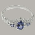 thumbnail image 6 of LBG British Made 14k White Gold Natural Tanzanite Womens Anniversary Ring - 33 size options - Size 6.5, 6 of 9