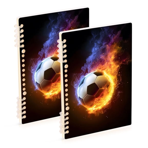 Football on Fire Notebook Detachable Coil Notebook Diary Plan Book A5 Size 60 Pages 1 Pack