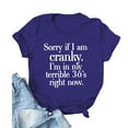 thumbnail image 2 of SELONE Womens Blouses and Tops Dressy Going Out Tops Graphic Casual Crewneck Short Sleeve Funny Letter Round Neck Blouse T Shirt Fashion Beach Classy Y2K Soft Basic Workout Shirts for Women Blue S, 2 of 3