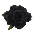 thumbnail image 2 of 3X Seda Pelo de la Flor Broche de la Boda Ramillete Clip de la Flor 8 cm Broche Accesorios - Negro, 2 of 5