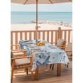 thumbnail image 2 of Outdoor Tablecloth with Umbrella Hole for Patio/Picnic/Party/Camping, Navy Blue Starfish Coastal Waterproof Table Cloth Rectangle Table Cover Washable, Nautical Summer Beach Coral (60"x 84"), 2 of 8