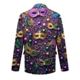 thumbnail image 5 of YOIAVAIOY 2026 Mardi Gras Blazer for Men Relaxed Fit Carnival Print Suit Jacket Holiday Streetwear Corduroy Button Blazers Winter Fashion Warm Jackets Purple S, 5 of 6