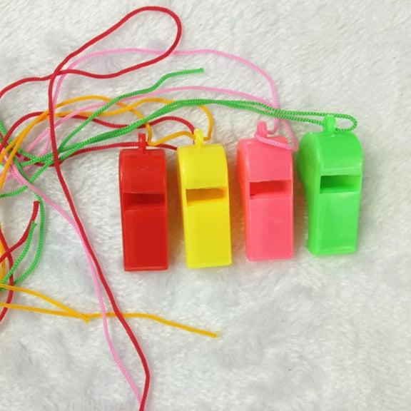 AURARMLET Whistles with Lanyard ABS Plastic 10Pack Random Color