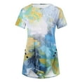 thumbnail image 4 of Itsame Short Sleeved Undershirt Tops for Womens Shirt Printed Round Neck Button T-Shirt Blouses Multicolor Size L, 4 of 5