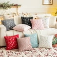 thumbnail image 3 of Soft Faux Fur Fuzzy Cute Decorative Throw Pillows Covers with Snowflake Glitter Printed Pillowcases for Christmas Decor Home Bed Room Sofa Chair Couch, 3 of 6