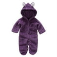thumbnail image 2 of Unisex Baby Cloth Winter Coats Cute Newborn Infant Jumpsuit Snowsuit Bodysuits,Purple,6-9 Months, 2 of 8