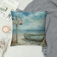 thumbnail image 2 of Orinice Seagulls Beach Boat Graphic Decorative Cushion Throw Pillow Cover 1PC 20x20in, 2 of 5