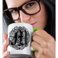 thumbnail image 2 of 3drose, Fancy Letter M, 15oz Two-tone Green Mug, 2 of 6