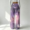 thumbnail image 6 of Halloween Pajama Pants for Women,Plus Size Halloween Printed Elastic Waist Wide Leg Sleep Pants,Casual Loose Sleepwear Bottoms Lounge Pants Dark Purple,2XL, 6 of 6