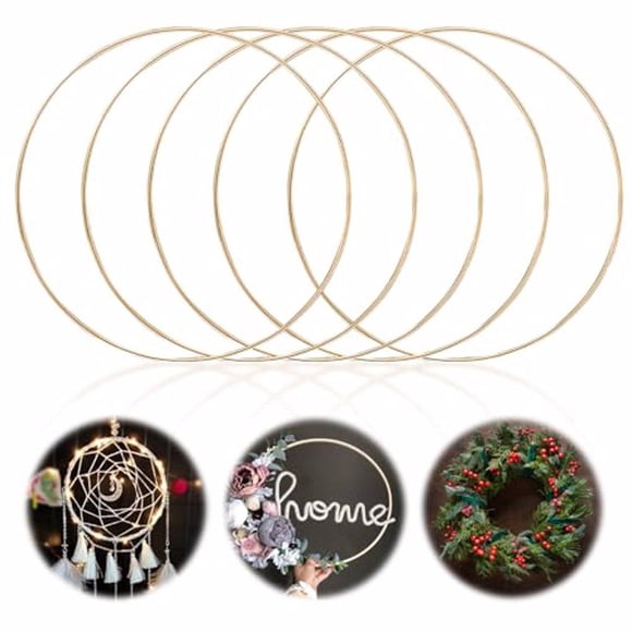Billuyoard 5 uds. De aro Floral de Metal dorado, estilo único para proyectos de manualidades DIY, aro Floral de Metal, , anillo de Metal Artesanía