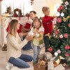 thumbnail image 1 of Bolas navideñas de plástico electrochapado, juego de bolas para colgar en el árbol de Navidad, ambiente navideño, accesorios y decoraciones navideñas., 1 of 7