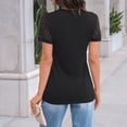 thumbnail image 4 of Women's Short Sleeve Shirts Dressy Lace Summer Tops 2026 Spring Trendy Casual T-Shirts Cute Work Outfits Blouses Black M, 4 of 5