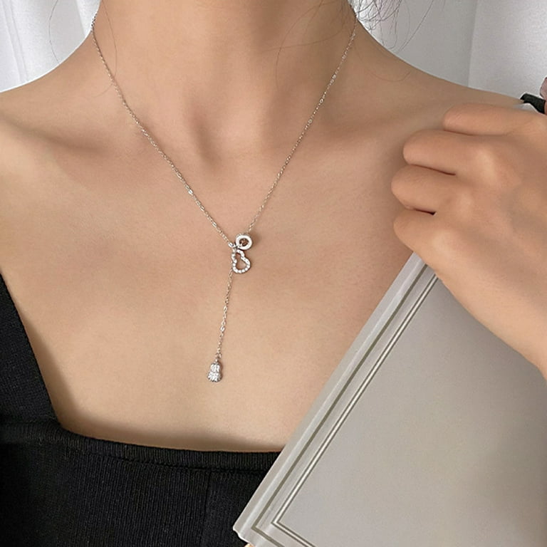 XINHUADSH Clavicle Chain Fine Workmanship Fade-resistant Wear-resistant  Elegant Anti-rust Neck Decoration Accessory Y Shape Thin Chain Necklace for  Daily Life 