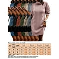 thumbnail image 2 of Innerwin Pullover Jumper Solid Color Ladies Mini Dresses Warm Long Sleeve Slouchy Sweater Dress Orange Red M, 2 of 2