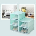 thumbnail image 2 of 6-Piece Candy Color Shoe Box, Transparent Plastic Shoe Storage Box, Shoe Cabinet Storage Drawer Rectangle Pink, 2 of 5