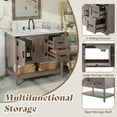 thumbnail image 5 of Merluxy Farmhouse Bathroom Vanity with Sink,Wood Barn Door Freestanding Bath Storage Cabinet,Grey, 5 of 10