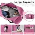 thumbnail image 6 of GYNKY Travel Duffle Bag 24" Foldable Weekender Bags Men Women, 66L Carry on Waterproof Overnight Bag Gym Bag with Shoes Compartment Trolley Sleeve, Large Packable Tote Duffel Bag for Sports Plane, 6 of 11