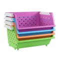 thumbnail image 2 of Ramddy 4-Pack Plastic Stackable Storage Basket, Kitchen Stacking Organizer Baskets, 2 of 7