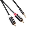 thumbnail image 5 of yotijay Finest Black 3.5mm to 2 RCA Audio AUX Cable Cord for Mobile Phone Laptop MP3,, 5 of 9