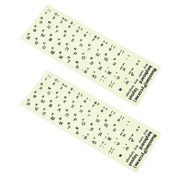 Healifty 2Pcs Glow Keyboard Letter Stickers for Desktop Computer Easy Apply Remove