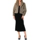 thumbnail image 2 of Abrigo de piel de mujer INSPIRE CHIC, moda de invierno, chaqueta corta de frente abierto, solapa, manga larga, abrigo de piel sintética esponjosa en gris y café, 2 of 6