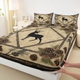 thumbnail image 3 of Homewish Farmhouse Deer Moose Full Size Sheets, Woodland Wildlife Bed Sheets, Western Lodge Cabin Sheet Sets, Luxury Bedroom Decor, 4 Pieces, 3 of 7