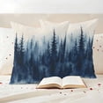 thumbnail image 3 of Forest Blue Ombre Outdoor Waterproof Pillow Covers, Spring Watercolor Tree Decorative Square Throw Pillowcase Sofa Cushion Sham for Patio/Couch/Chair, 24"x24" 2 Pack, 3 of 8