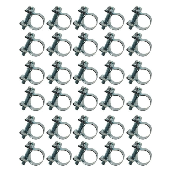 PET-U 30 Pieces 1/4 Inch (11-13 mm) Fuel Injection Gas Line Hose Clamps